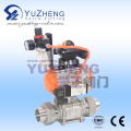 3 Piece Weld Union End Ball Valve with Pneumatic Actuator